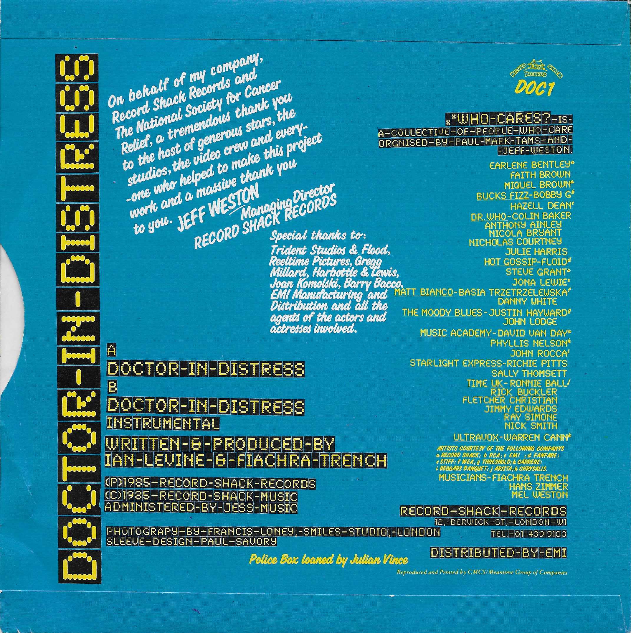 Picture of DOC 1 Doctor in distress by artist Ian Levine / Flachra Trench from the BBC records and Tapes library